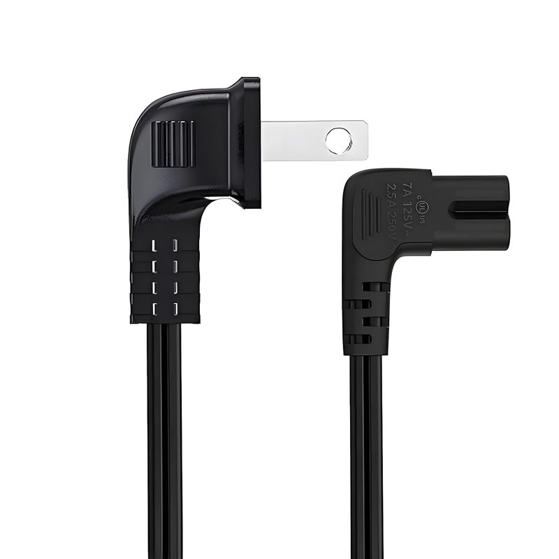Goffeu Power Cord for LG TV 2-Prong L-Shaped AC Power Cord 24" 28" 32" 40" 43" 48" 49" 50" 55" 60" 65" 75" 80" 85" 55LH575A Smart 4K, Compatible for Samsung, Sony, Sharp Panasonic, TCL TV Replacement - Image 1